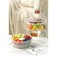thumbnail image 6 of Fmxomd Ice Chilled 5 Compartment Condiment Server Caddy Round Serving Tray Container with Handle and Lid - for Shrimp Fruits Vegetables Salads - Clear Condiment Tray, 6 of 8