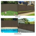 thumbnail image 2 of Outdoor Fence Fencing Kit 5'x12' with Poles and Rails Ground Spikes Privacy Fence for Dog Yard Pool Garden Safety Chicken Fence Temporary Painted Iron Pole Brown, INFEMF16E05, 2 of 8