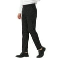 thumbnail image 5 of Lars Amadeus Men's Business Pants Casual Printed Slim Fit Flat Front Dress Pants, 5 of 6
