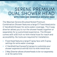 thumbnail image 2 of Waxman Premium Combo Fixed/Handheld Shower Head with 6 Spray Settings, Brushed Nickel, 2 of 8