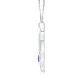 thumbnail image 2 of ANGARA Natural Amethyst Calla Lily Pendant Necklace with Diamonds in 14K White Gold for Women (Size-4x3mm) | February Birthstone, Anniversary, Jewelry Gift for Women | Natural Amethyst Necklace, 2 of 8