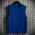 thumbnail image 3 of Chiccall Mens Athletic Tank Tops Summer Crew Neck Sleeveless Basic Tees Solid Stretch Gym Workout Shirts 3XL Blue, 3 of 5