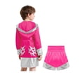 thumbnail image 4 of Haitryli Kids Boys Girls 2pcs Boxing Uniform Robe Shorts Kickboxing Muay Thai Combat Martial Arts Tracksuit Hot Pink Silver 6, 4 of 7