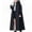 Black C, variant on Stamzod Rain Ponchos for Women Long Sleeve Waterproof Zip Up Jacket with Pockets Rain Wear Long Raincoat Black XXL