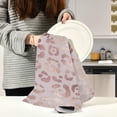 thumbnail image 6 of SKYSONIC Rose Leopard Kitchen Dish Towel Set of 1, Super Absorbent Soft Drying Cloth Tea Bar Towels, 28 x 18 Inch, 6 of 7