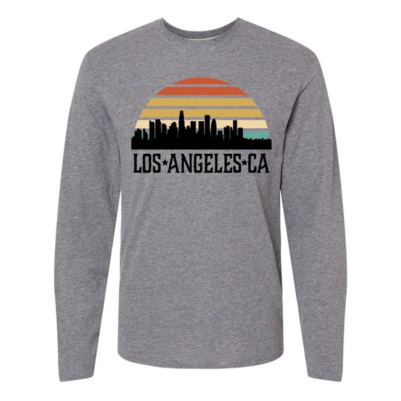 Inktastic Los Angeles California Skyline Retro Long Sleeve T-Shirt