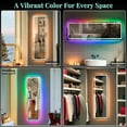 thumbnail image 6 of LUXFURNI LED Mirror Full Length with Lights, Full Body Mirror RGB LED Lights Dimmable, Wall Mounted, Bedroom, 42.32"x14" Inch, 6 of 9