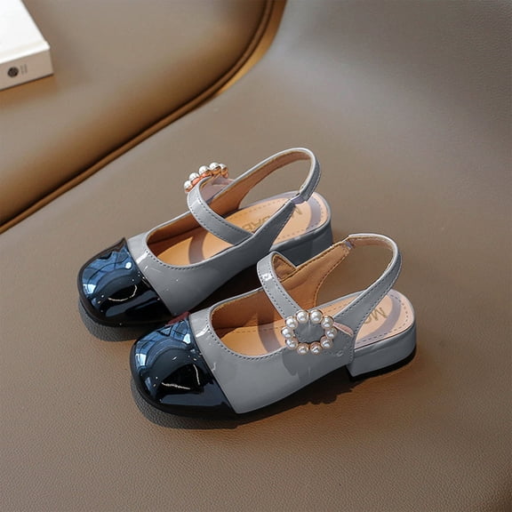 BRGZLK Girls Closed Toe Sandals Summer Trendy Color Block Soft Sole Hook and Loop Kids Versatile Pearl Princess Sandals Princess Party Shoes for Little Big Kids Silver 12.5(Little Kids)