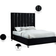 thumbnail image 6 of Maykoosh Timeless Tradition Modern , Contemporary Velvet Upholstered Bed with Deep Channel Tufting and Chrome Accent Design-Color:Black,Size:King, 6 of 10