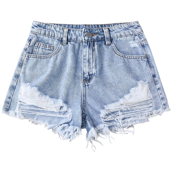 Girls Shorts Size 10-12 Little Girls Jean Shorts Denim Elastic Waist Drawstring Shorty Shorts for Teen Girls