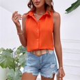 thumbnail image 4 of mfyjkho Camisetas Sin Mangas Para Mujer, Camisa Informal De Color Liso Con Solapa Y Sin Mangas Para Mujer Tops Para Mujer Xl, 4 of 4