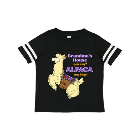 

Inktastic Cute Jumping Alpaca-Grandma s House You Say ALPACA My Bags! Gift Toddler Boy or Toddler Girl T-Shirt