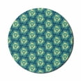 thumbnail image 1 of Abstract Mouse Pad for Computers, Fractal Triangles Circular Shapes Retro Style Geometrical Tile, Round Non-Slip Thick Rubber Modern Gaming Mousepad, 8" Round, Blue Teal Pale Green, by Ambesonne, 1 of 2