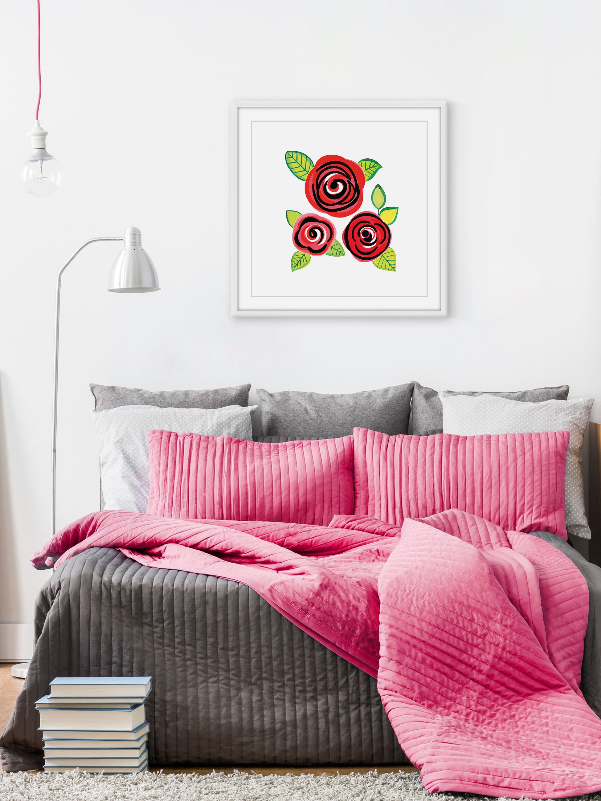 "Triple Red" Framed Painting Print