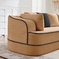 thumbnail image 4 of SOULART 105.9" Cloud Couch, Brown Teddy Fabric L-Shaped Sectional Sofa for Living Room, No Assembly Fluffy Comfy Chaise Lounge with Contrast Color Design, 4 of 17