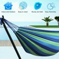thumbnail image 2 of YRLLENSDAN Hammock with Stand Included, Double Hammock Hammock Stand Heavy Duty Portable Hammock Stand with Carrying Bag for Indoor Outdoor, Blue, 2 of 7