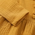 thumbnail image 6 of 18 Months Toddler Baby Girls Clothes Baby Girls Outfits 18-24 Months Baby Girls Long Sleeve Round Neckline Ruffle Top Jeans Pants 2PCS Set Yellow, 6 of 9