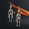 thumbnail image 2 of BNNG Halloween Skull Drop Earrings Long Gothic Style Skeleton Earrings Halloween Skeleton Earrings Halloween Party Jewelry Earrings For Women Earrings Playful Halloween Earrings, 2 of 4