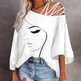 thumbnail image 1 of Puntoco Mujer Suelta Casual Manga Tres Cuartos Cuello Redondo Blusa Camiseta Túnica tops Puntoco Puntoco-5226, 1 of 7