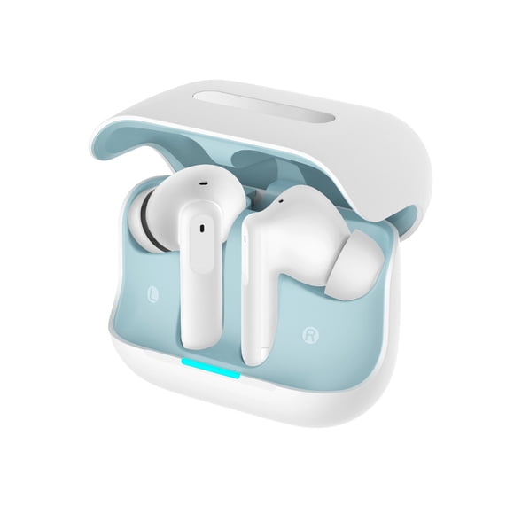 Cateissary Auriculares inalámbricos Bluetooth ABS Pro con carga tipo C y control de huellas dactilares Teléfono y Comunicación blanco