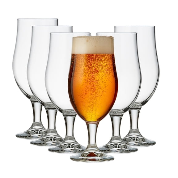 Libbey Craft Brews Belgian Ale Beer Glasses, 16.5-ounce, Set of 6