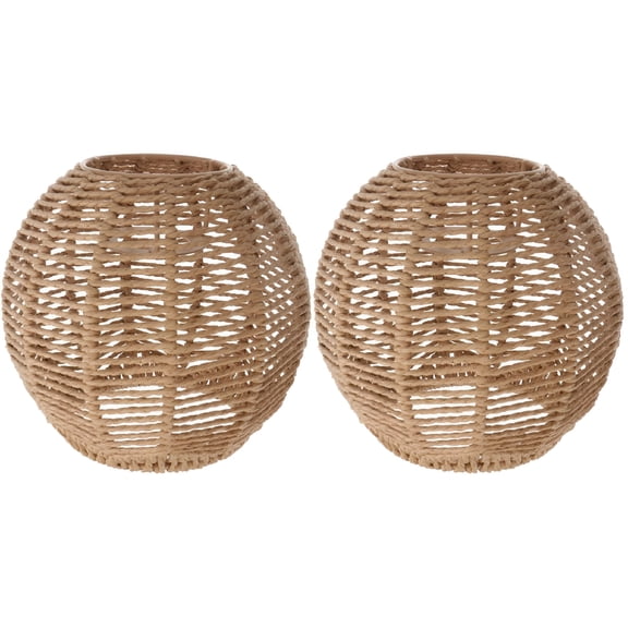 HIBIBUD Lamp Light Rattan Shade Woven Pendant Lampshade Chandelier Wicker Fixture Shades Lights Basket Cover Ceiling Hanging