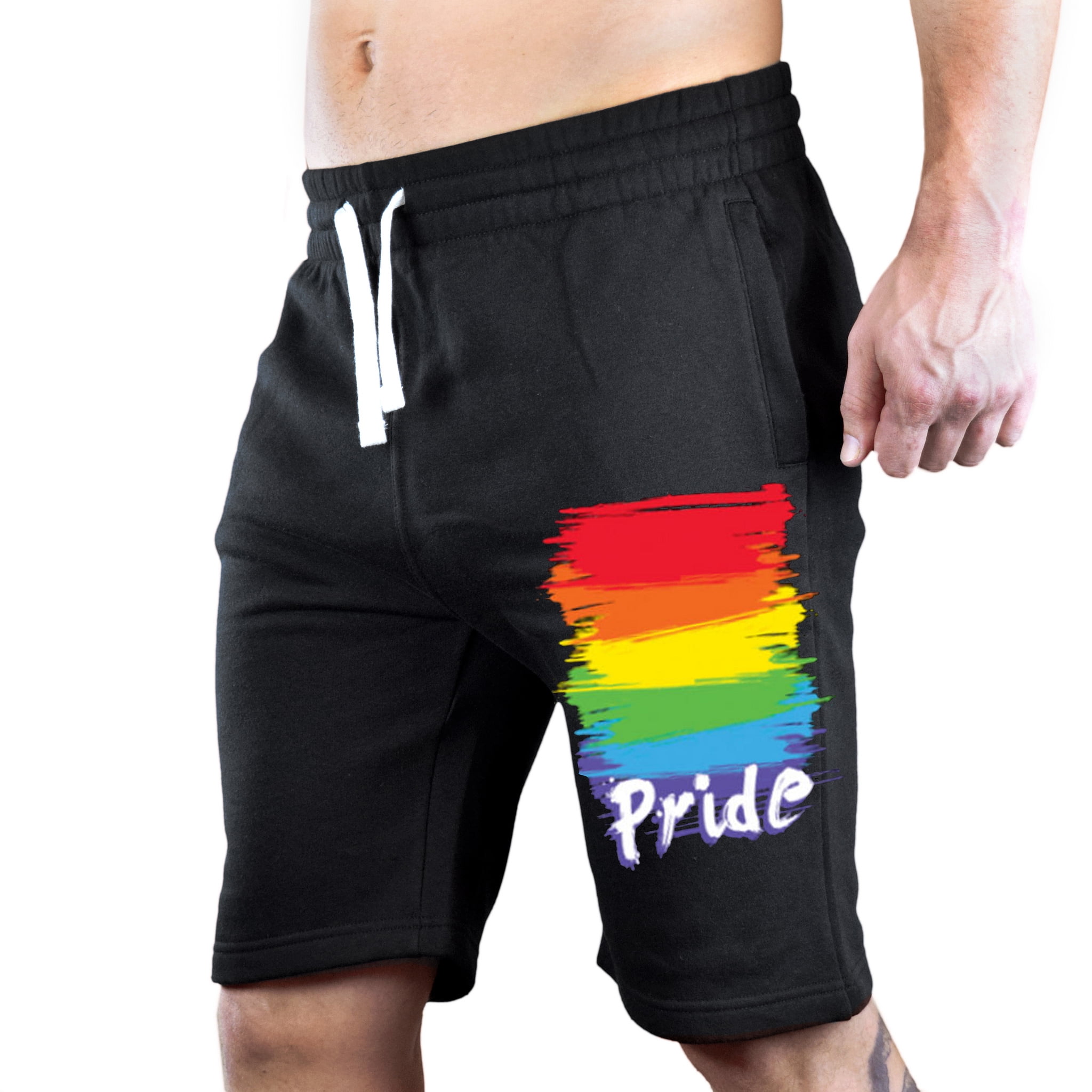 Men S Gay Pride Lgbt True Colors Black Fleece Jogger Sweatpant Gym