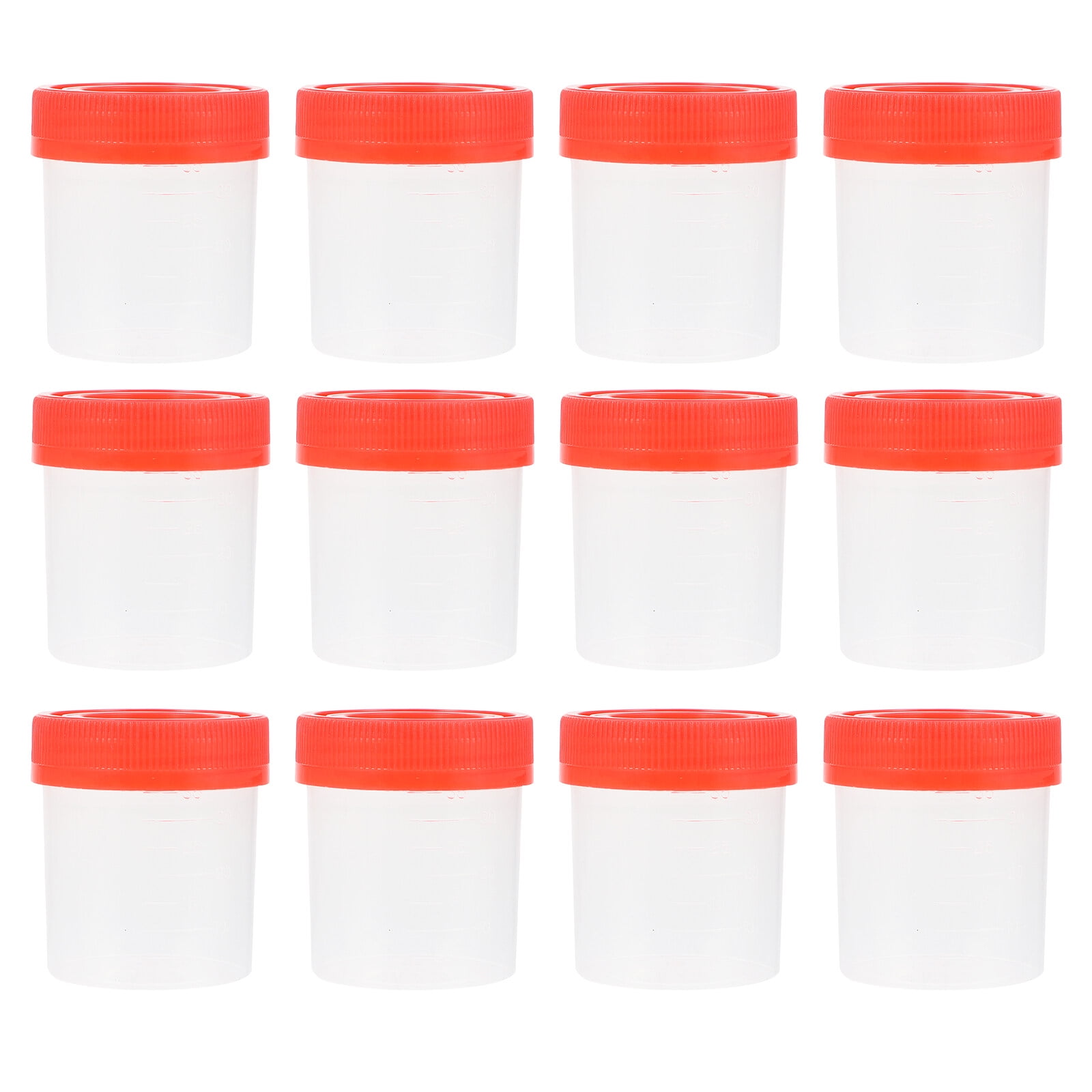 25pcs Fecal Scale Cups Plastic Urine Cups Medical Sample Cups with Covers