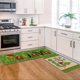 thumbnail image 4 of Juego de 2 alfombras de cocina con decoraciones navideñas, alfombrillas de invierno de perfil bajo, decoraciones navideñas para el hogar y la cocina, 4 of 5