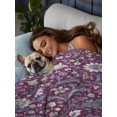 thumbnail image 4 of Full Flat Sheet Only Vintage Floral Blossoms Pattern Soft Microfiber Cooling Bedding Sheets Lavender Lotus Botanical Art Flat Bed Sheet for Hotel,Home Decor, 4 of 9