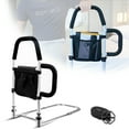 thumbnail image 1 of Barrière de Lit avec Double Barres Antidérapantes, Barrières de Lit pour Aînés avec Poche de Rangement-300lbs Support, Fixer Tout le Cadre Beds, 1 of 6