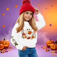 thumbnail image 2 of Girls Halloween Graphic Sweatshirt Kids Casual Crewneck Pullover Long Sleeve Printed Fall Sweatshirt for Toddler and Youth, 2 of 6