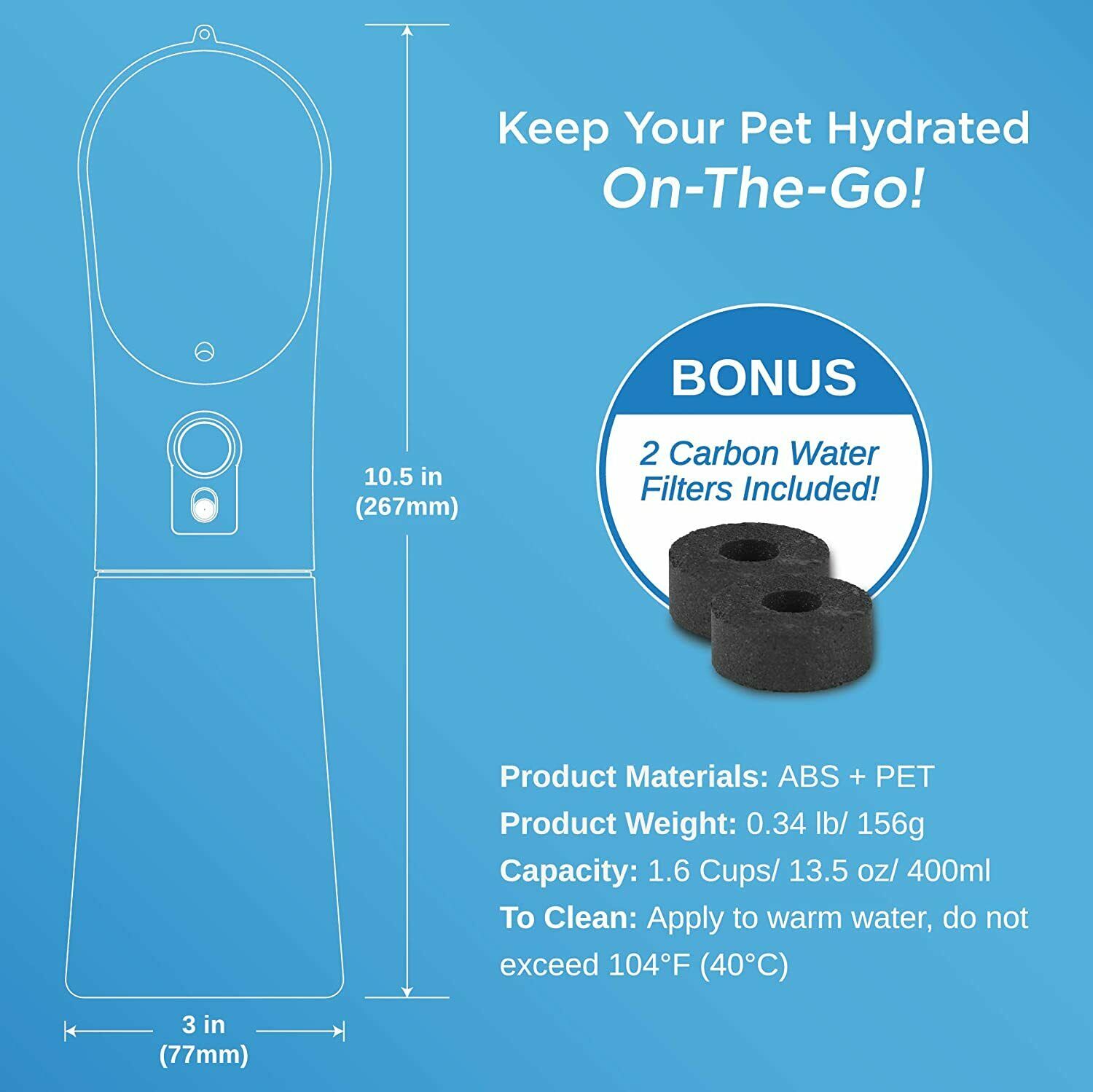 Pets First NFL New York Jets Portable Pet Water Bottle Travel Dog Water Bottle on the go Cat Water Bottle - image 2 of 3