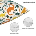 thumbnail image 3 of Pofeuu Dinosaurs and Tropical Leaves Print Double-sided plush pillowcase Square Throw Pillow Covers Pillows Cover for Living Room Bedroom Sofa Couch Cushion Cover（No pillow core）-20"x20", 3 of 7