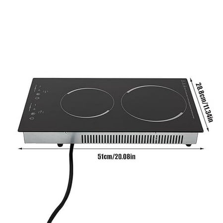 2 Burners Electric Ceramic Cooktop 110V Electric Cooktop Countertop & Built-In Electric Stove Top 9 Heating Levels Electric Stove Time and Temperature Control Electric Burner