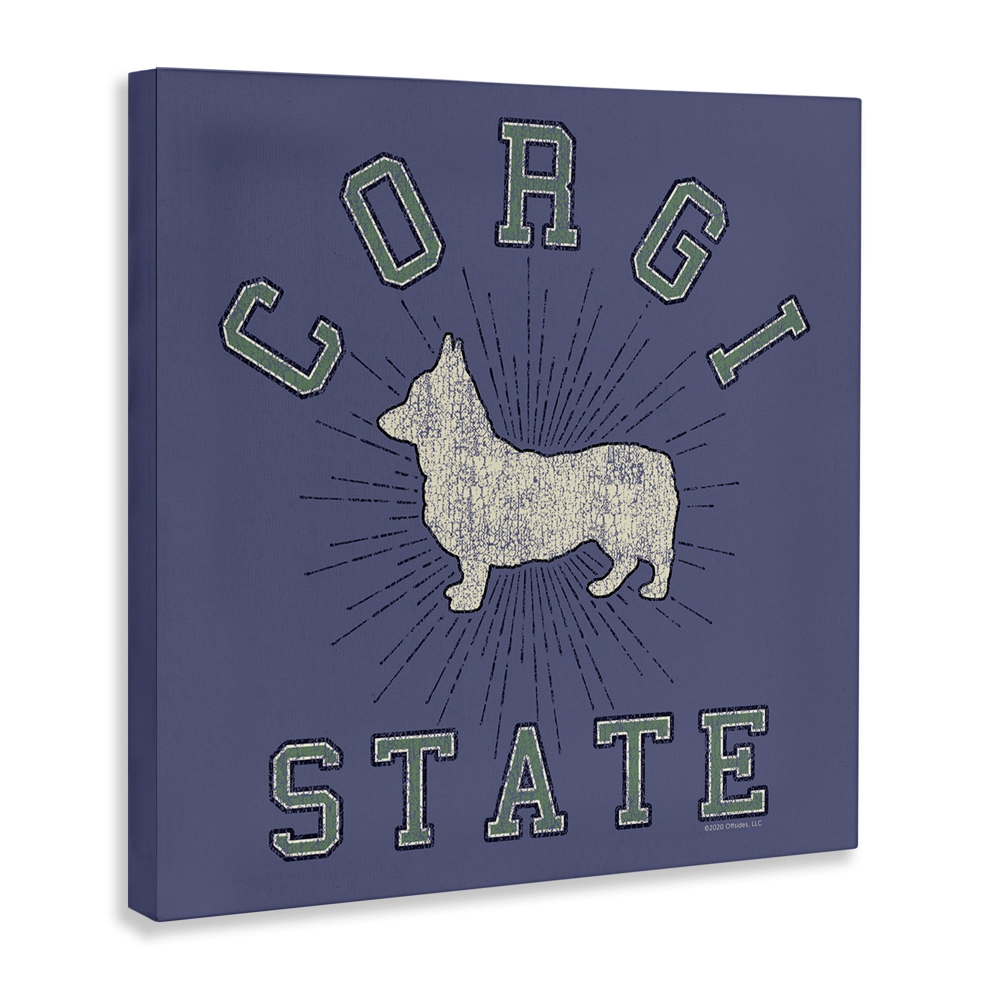 Stupell Industries Vintage Corgi State Novelty & Humor Painting Wrapped Canvas Art Print Wall Art, 36 x 36