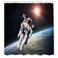 thumbnail image 3 of Ambesonne Galaxy Shower Curtain, Astronaut with Sun Beams, 69"Wx84"L, Orange Grey, 3 of 5
