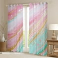 thumbnail image 3 of Feelyou Women Fashion Marbling Black Out Curtains, Dreamy Abstract Ombre Curtains Pack of 2 (42x63 Each), Marble Artwork Pink Green Bedroom Curtains, Living Room Curtains Decor, 3 of 7