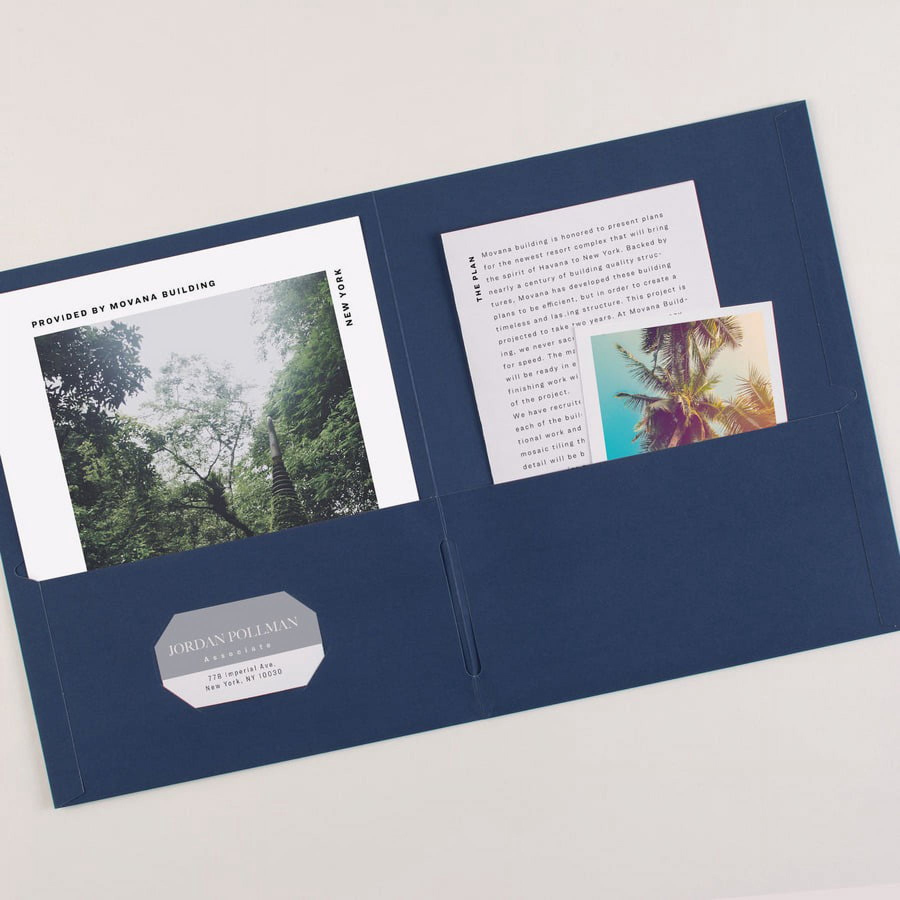 Avery® Letter Pocket Folder - 8 1/2" X 11" - 40 Sheet Capacity - 2 Internal Pocket(s) - Dark Blue - 125 / Carton