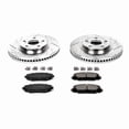 thumbnail image 2 of Power Stop K3054 Brake Kit 1-Click Brake Kit Carbon Fiber Ceramic Brake Pads; 11.65 Inch Silver Zinc Plated Cross-Drilled And Slotted Rotor; With Rotor/ Brake Pad/ Hardware, 2 of 3