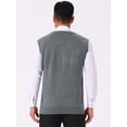 thumbnail image 3 of DARING DIVA Men's Casual Knit Sleeveless V-Neck Plaid Argyle Sweater Vest M Light Gray, 3 of 7