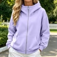 thumbnail image 5 of HAYIMI Women Oversized High Collar Zip Up Hoodie Loose Long Sleeve Jacket with Pocket Soft Casual Sweatshirt for Fall Winter Outdoor Walking, 5 of 5