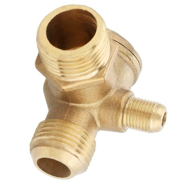 Air Compressor 3-way Brass Male Threaded Check Valve Connector