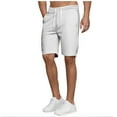 thumbnail image 2 of Wyobmus Men's Running Shorts Elastic Waist Loose Fit Knee Length Sweatpants Casual Lightweight Drawstring Hiking Joggers Shorts White, 2 of 6