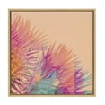 thumbnail image 2 of Kate and Laurel Sylvie Sun Burn 2 Framed Canvas Wall Art by Alicia Bock, 22x22 Natural, Palm Tree Photography Art for Wall, 2 of 6