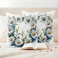 thumbnail image 3 of Spring White Daisy Wreath Pillow Covers 2 Pack Country Watercolor Floral Green Leaf Pillowcase Waterproof Outdoor Throw Pillow Cover for Patio Garden Square Cushion 20”x20”, 3 of 9
