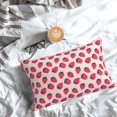 thumbnail image 5 of Goofa Strawberry Print Plush Throw Pillow Case, Soft Velvet with Hidden Zipper, Decorative Cushion Cover for Sofa, Bed, Car, and Home Décor-14"x20", 5 of 6