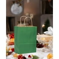 thumbnail image 5 of 50-Packs Gift Bag with Handles Bulk Kraft Deep Green Paper Bags Multiple Uses (8.3"x3"x6"inch Small Size), 5 of 11