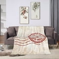 thumbnail image 6 of DouZhe Ultra-Soft Micro Fleece Lightweight Flannel Bed Blanket, Vintage Stamps Print Cozy Warm Throw Blankets, 60"x50", 6 of 7