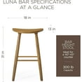 thumbnail image 3 of Maven Lane 31" Luna Bar Stool with Rustic Natural Wood Finish - Artisan Crafted Backless Bar Height Stool, Oval Saddle Seat for Unmatched Comfort - Adds Warmth & Style to Kitchen, Dining Area, 3 of 7